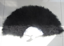 Load image into Gallery viewer, 80x45cm Large Black Feather Fan Burlesque Dance feather fan Bridal Bouquet - Dancefeather