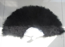 Load image into Gallery viewer, 80x45cm Large Black Feather Fan Burlesque Dance feather fan Bridal Bouquet - Dancefeather