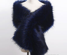 Load image into Gallery viewer, 12x65inch Blush Beige Nude Wedding Bridal Faux Fur Stole Wrap Shawl Cape