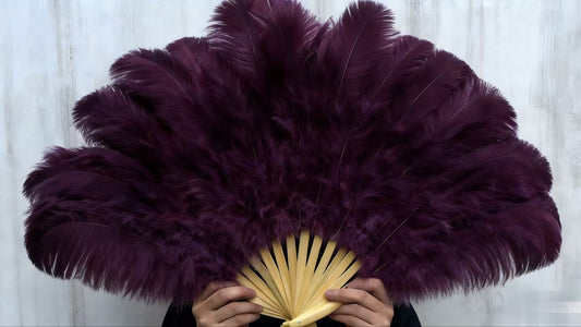 Iconic Deep Purple Feather Fan, Inspired by Titanic
