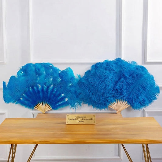 We Photographed Our Feather Fan Next to a $50+ Competitor — Same Size, Very Different Fan