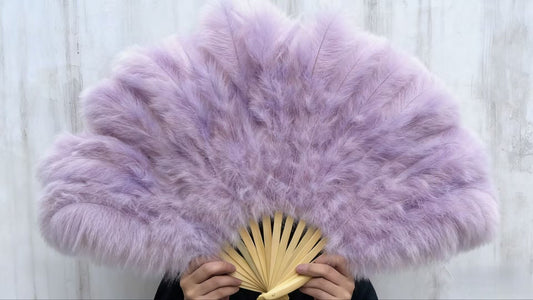Titanic-Inspired Deep Purple Feather Fan
