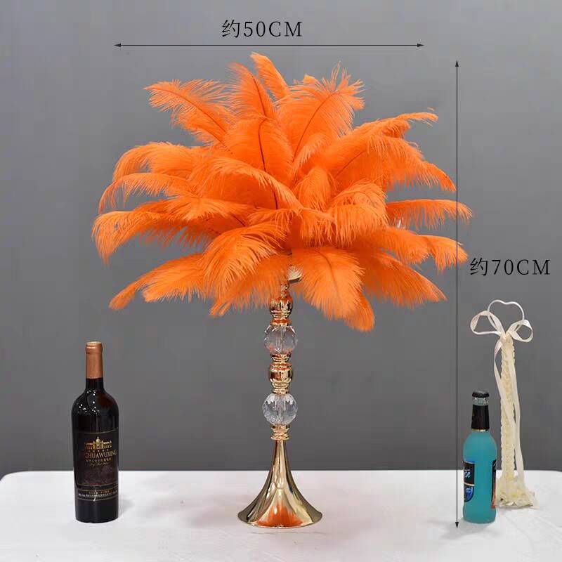 100 orange Ostrich feathers for wedding centerpiece