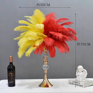 50Yellow & 50 Red Ostrich feathers for wedding centerpiece