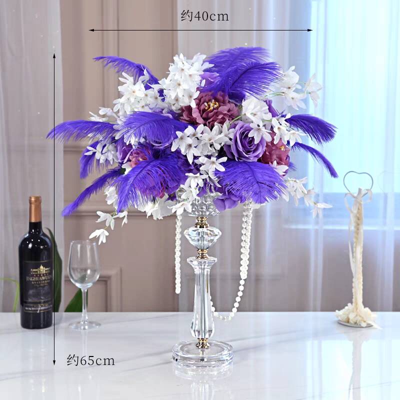 100 Purple  Ostrich feathers for wedding centerpiece