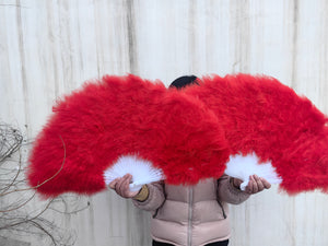 80x45cm Large Red Feather Fan Burlesque Dance feather fan Bridal Bouquet