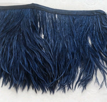 Load image into Gallery viewer, Navy ostrich feather trimming b
