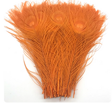 Load image into Gallery viewer, 12PCS 10inch Peacock Feathers  for wedding centerpiece Halloween Costumes Craft Bridal Vases DIY Home Decor
