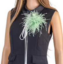 Load image into Gallery viewer, 1 PCS Antique Off White Ostrich Feathers hair clip pin, Art Deco Dress Clip, Bridal, Wedding, Various Styles
