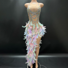 Load image into Gallery viewer, Dancefeathers Burlesque  Party Feather Maxi Dress Skirt
