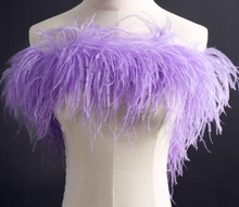 Load image into Gallery viewer, Burlesque Dance Feather Wrap 4ply ostrich feather Boa Shawl Chand 2yards Ivory Champagne Nude Blush
