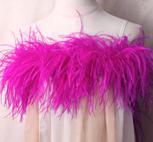 Load image into Gallery viewer, Burlesque Dance Feather Wrap 4ply ostrich feather Boa Shawl Chand 2yards Ivory Champagne Nude Blush
