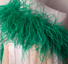 Load image into Gallery viewer, Burlesque Dance Feather Wrap 4ply ostrich feather Boa Shawl Chand 2yards Ivory Champagne Nude Blush
