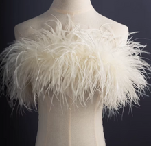 Load image into Gallery viewer, Burlesque Dance Feather Wrap 4ply ostrich feather Boa Shawl Chand 2yards Ivory Champagne Nude Blush
