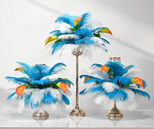 Load image into Gallery viewer, 50 Turquoise 50 white Ostrich feathers for wedding centerpieces
