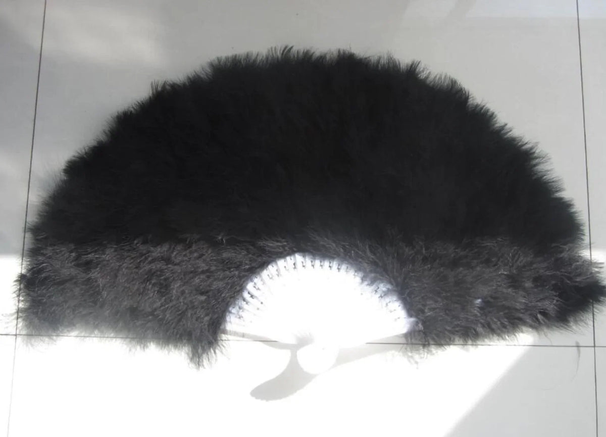 large black feather fan for burlesque dance