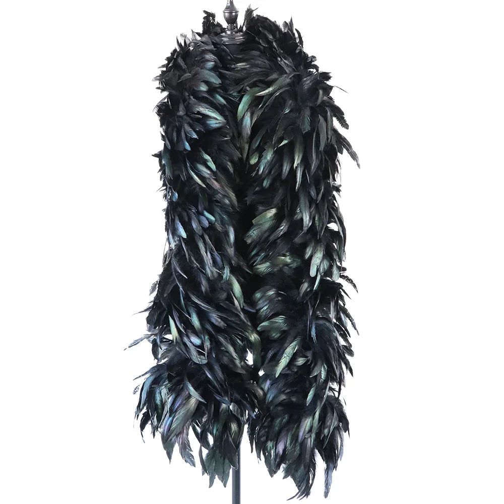 black feather boa for 1920s Gatsby, Halloween, Christmas, Wedding, Stage Performance, Photo Prop, Bachelorette Party.
