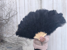 Load image into Gallery viewer, Luxury Single Ostrich Feather Fan for Burlesque Dance,Photography 20X36inch Turquoise
