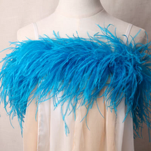 Load image into Gallery viewer, Bright blue ostrich feather boa, bold feather scarf for pride events, festivals and themed parties
