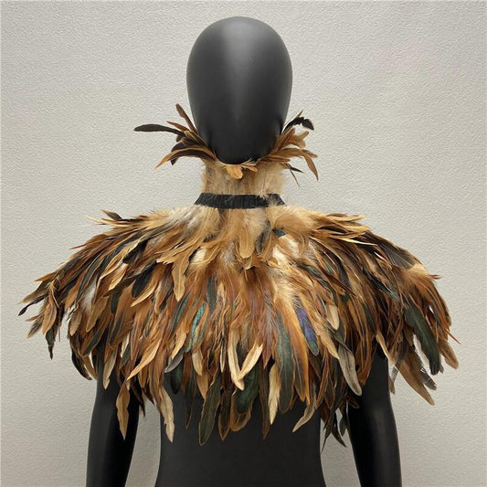 brown-vintage-feather-shoulder-wrap