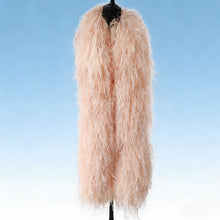 Load image into Gallery viewer, champagne  ostrich feather boa 10ply for burlesque dance

