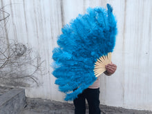 Load image into Gallery viewer, large burlesque dance ostrich feather fan
