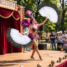Load image into Gallery viewer, Large Ostrich Feather Fan 20x36" | Stage &amp; Burlesque
