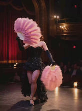 Load and play video in Gallery viewer, A video demonstration of a large ostrich feather fan being used in a burlesque dance routine.
