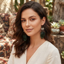 Load image into Gallery viewer, Handmade Long Vintage Feather Earrings — Boho Statement Dangles

