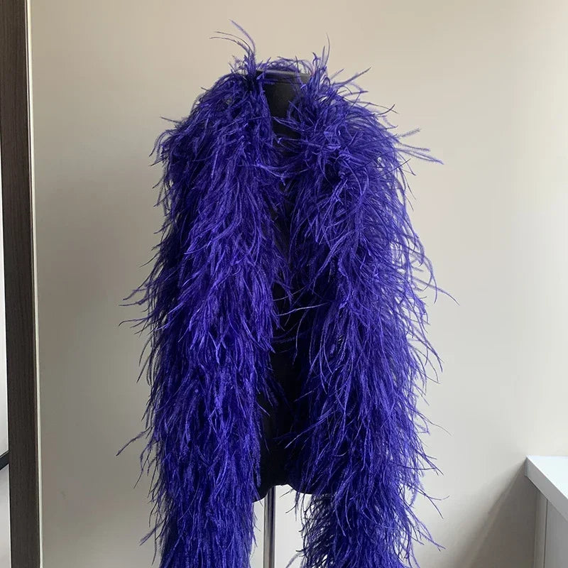 Vibrant purple ostrich feather boa for dance and performance costumes