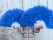Load image into Gallery viewer, Luxury Large Marabou Feather Fan – Perfect for Burlesque, Carnival &amp; Cosplay 80X45CM Dancefeathers
