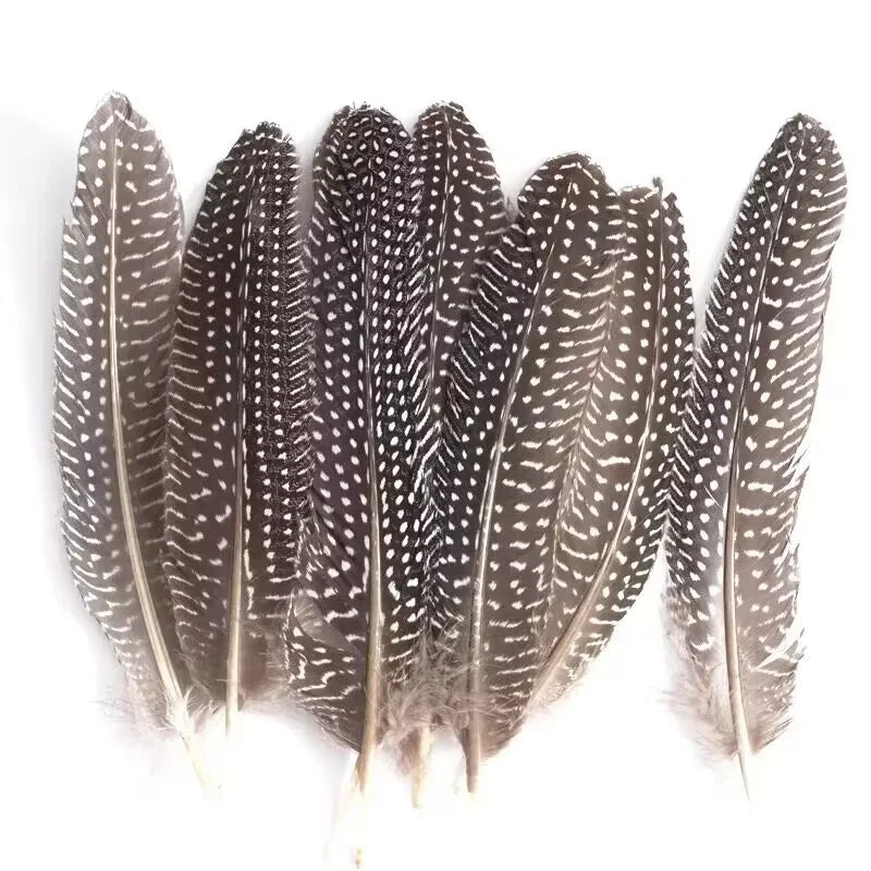 Small spotted pheasant plumage feathers, natural grey and white pattern for jewelry making.