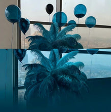 Load image into Gallery viewer, Teal ostrich feather centerpiece, vibrant table decor for tropical weddings, beach parties and themed events
