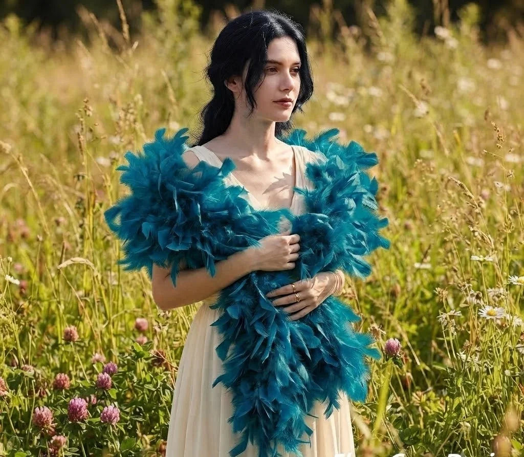 Teal Green Thick Turkey Feather Boa Halloween Party Favor