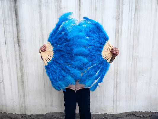 turquoiseostrichfeatherfan2 - Dancefeathers