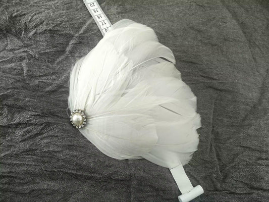 White feather hair pin, elegant hair accessory for weddings, proms, parties and special occasions
