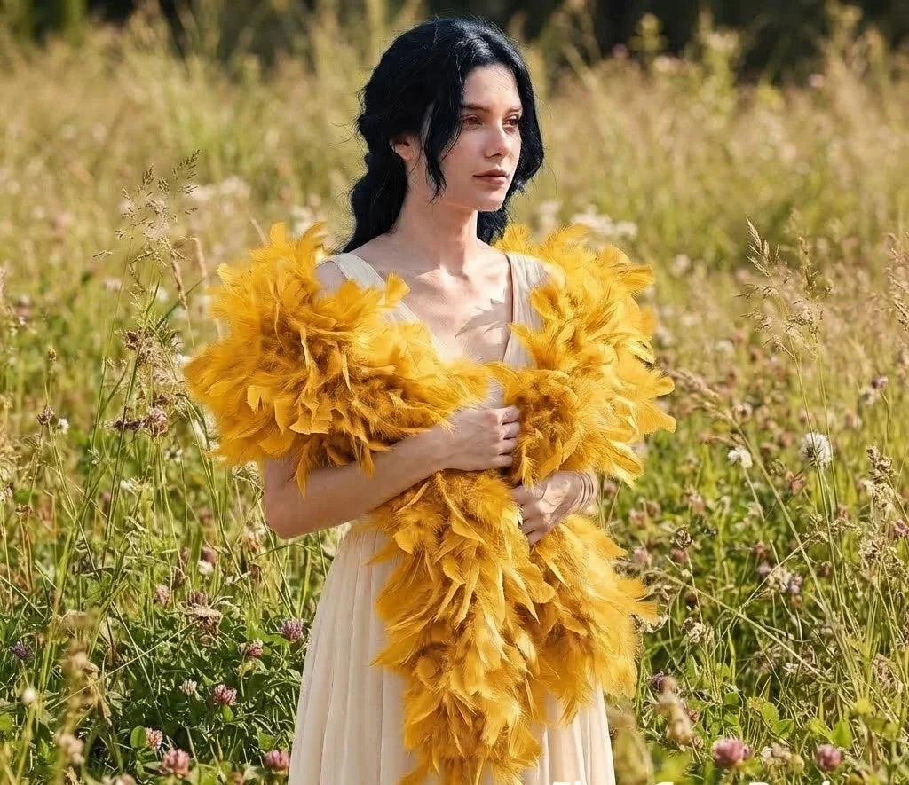 Standard Yellow Turkey Feather Boa Wedding & Performance Scarf