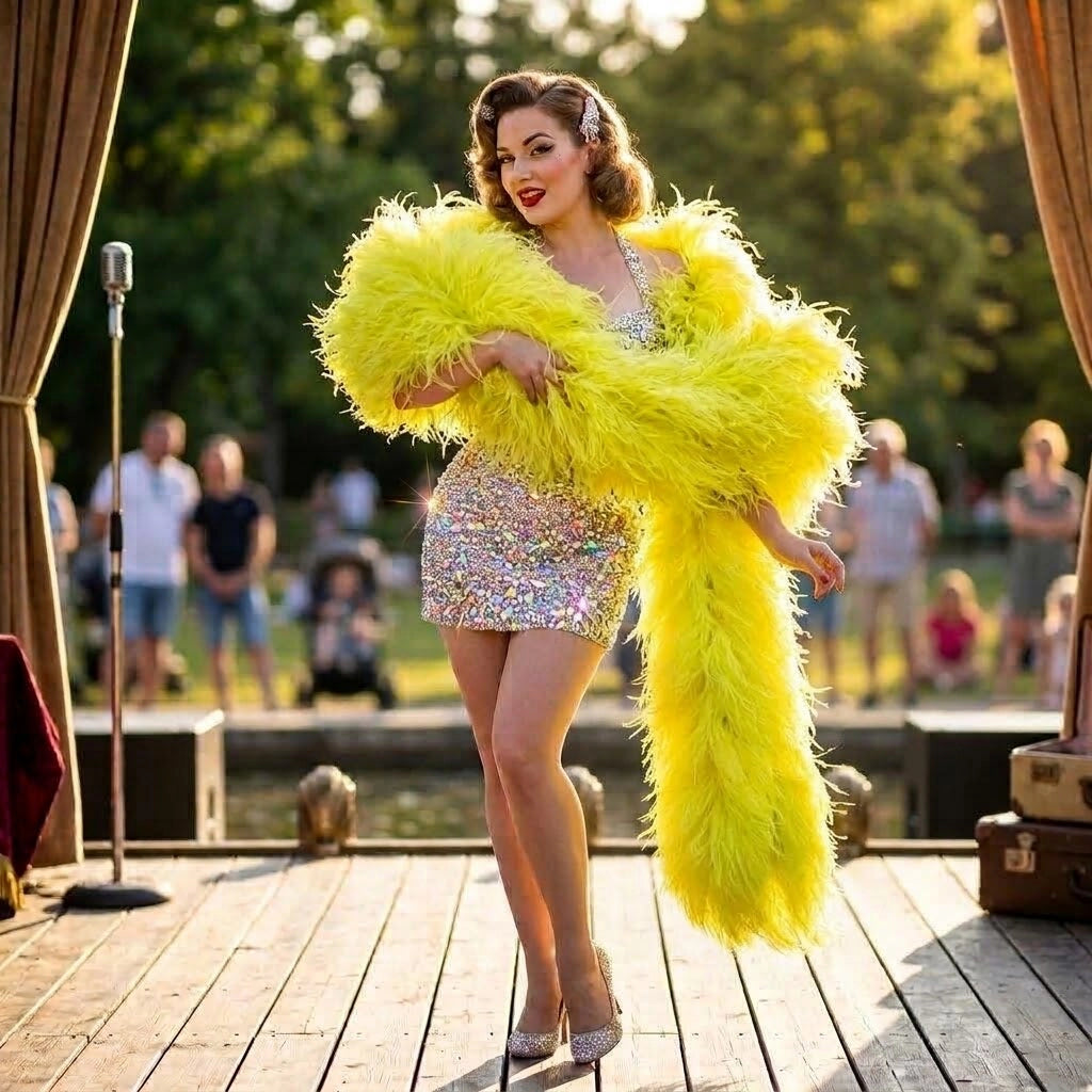 Deluxe Ostrich Feather Boa, 2 Yards Extra Thick Fluffy Feather Scarf for Bridal, Stage Performance, Burlesque & Event Accessories