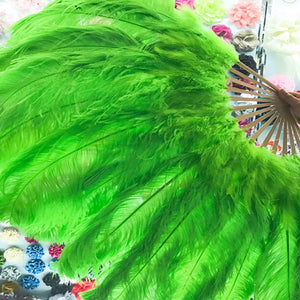 20x36inch Large Green Ostrich Feather Fan Burlesque Dance feather fan Bridal Bouquet