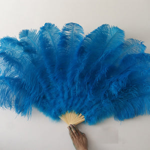 20x36inch Large Turquoise Ostrich Feather Fan Burlesque Dance feather fan Bridal Bouquet