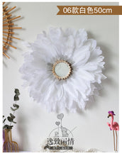 Load image into Gallery viewer, Material Only DIY Not Finished Products White Unique Decorative Feather Wall Art, Feather Art Inspired by African JuJu Hats

