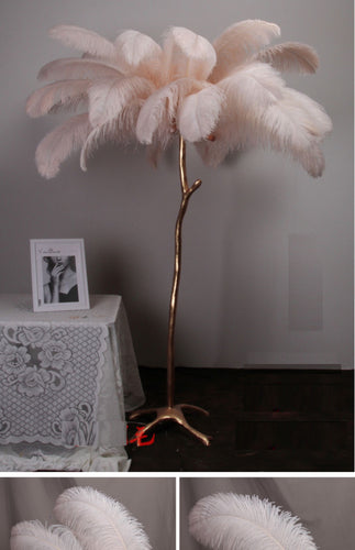 100 Light Pink Ostrich feathers for wedding centerpiece - Dancefeather