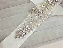 Load image into Gallery viewer, Wedding Belt, Bridal Belt Sash, Rhinestone Belt, Wedding Dress Belt , Crystal Bridal Belt, Bridal Belt Clasp - Dancefeather
