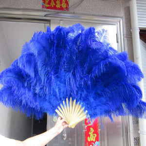20x36inch Large Royal Blue Ostrich Feather Fan Burlesque Dance feather fan Bridal Bouquet