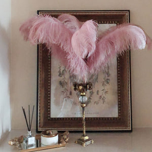 100 Dusky Pink/Grey Pink Ostrich feathers for wedding centerpiece - Dancefeather