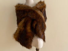 Load image into Gallery viewer, 12x65inch Deep Fox Brown Color Wedding Bridal Faux Fur Stole Wrap Shawl Cape - Dancefeathers
