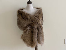 Load image into Gallery viewer, 12x65inch Brown Wedding Bridal Faux Fur Stole Wrap Shawl Cape - Dancefeather
