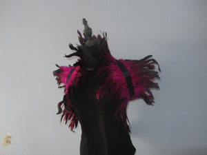 Burlesque Hot Pink  feathers SHAWL Shrug Shoulders  cape Halloween costume ,vintage capelet for Adult - Dancefeather