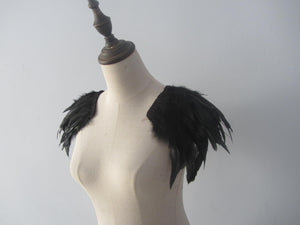 Burlesque  feathers  Shoulders  Pads Halloween costume ,vintage capelet for Adult - Dancefeather