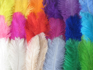 33Green 34Yellow 33 Purplr mardi gras Drab Ostrich feathers for centerpiece - Dancefeather